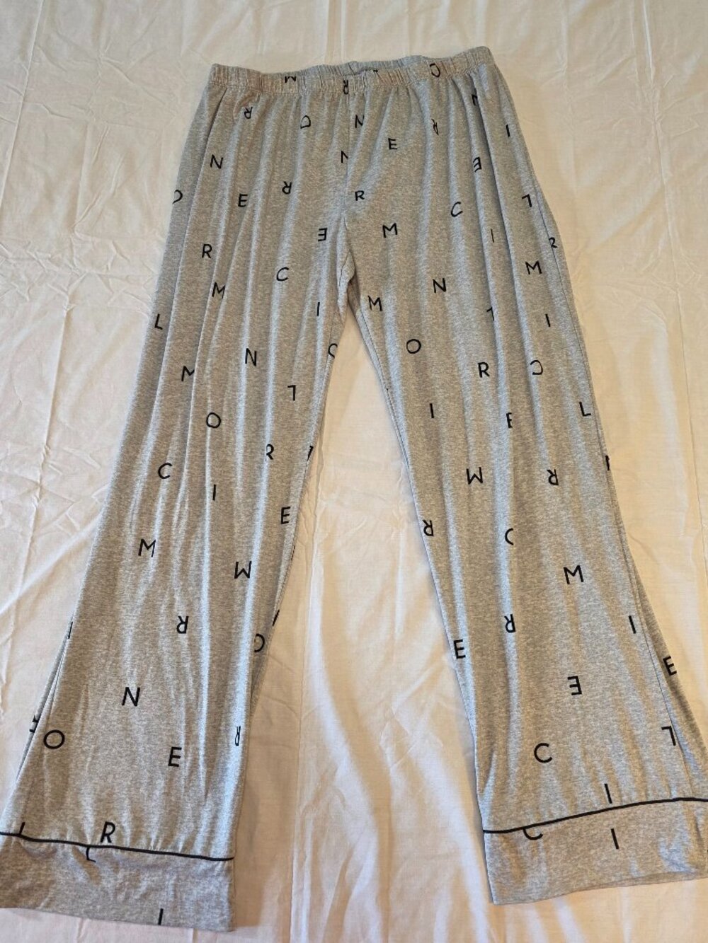 Women's Pajama Pants Lounge Pants Alphabet Gray Unbranded Large